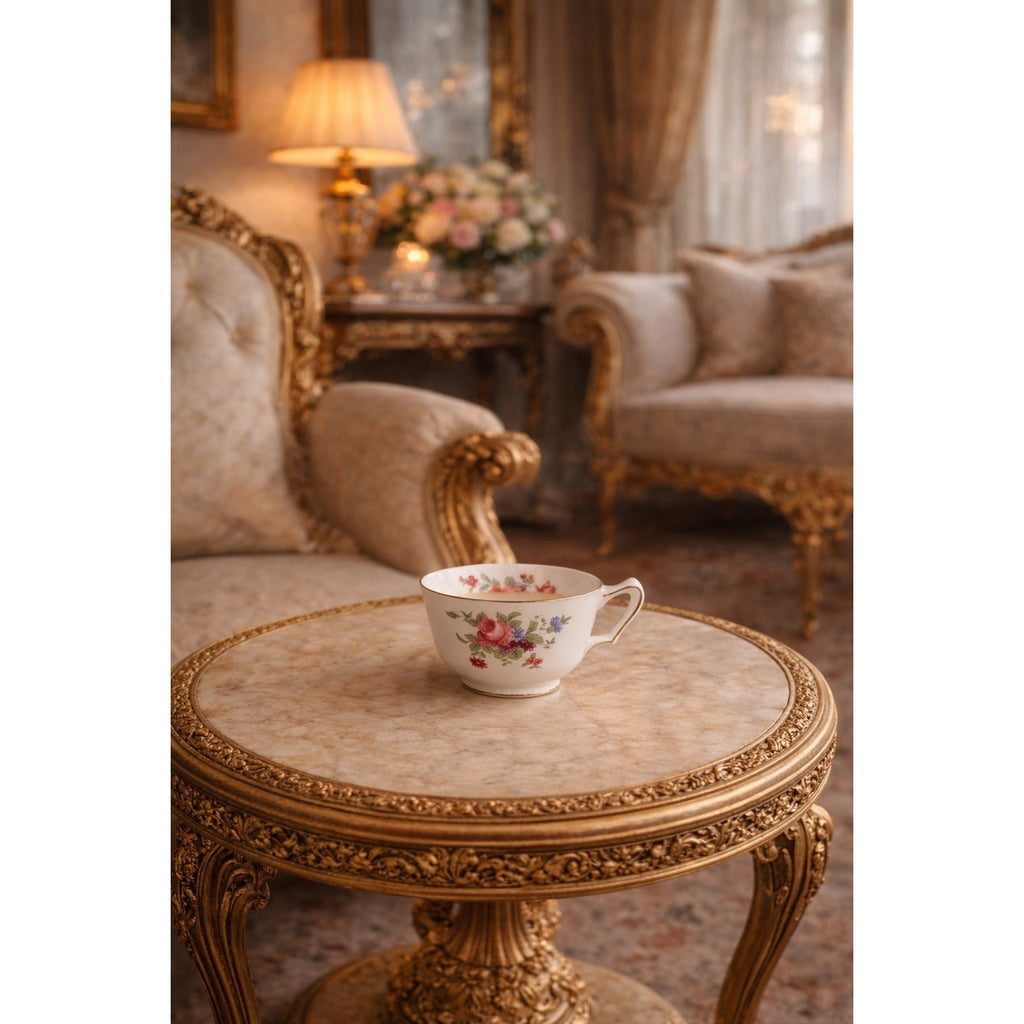 Royal Victoria Fine Bone China Floral Tea Cup Gold Rim England Vintage