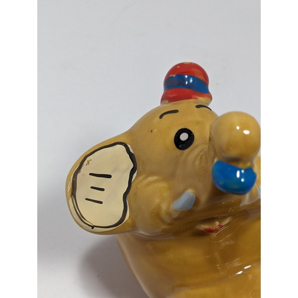 Vintage Edasa Circus Elephant Figurine Hand Painted Ceramic Elephant