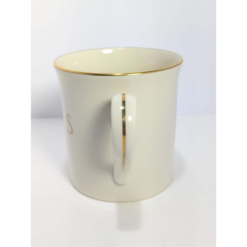 Vintage Lenox PBS Porcelain Coffee Mug Gold Trim USA