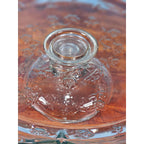 Vintage Clear Glass Cake Stand Floral Embossed Pedestal Dessert Plate