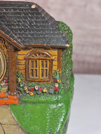 1920's  LUX Clock Co "Bungalow Deluxe Art Clock" Novelty Desk Clock
