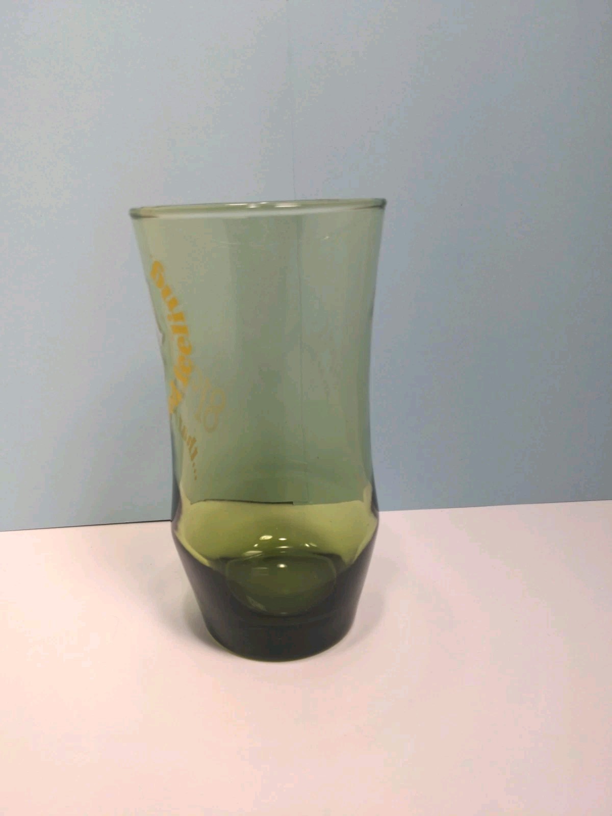 Vintage Libbey Green Tint 81WGY That Good Feeling Drinking Glass 