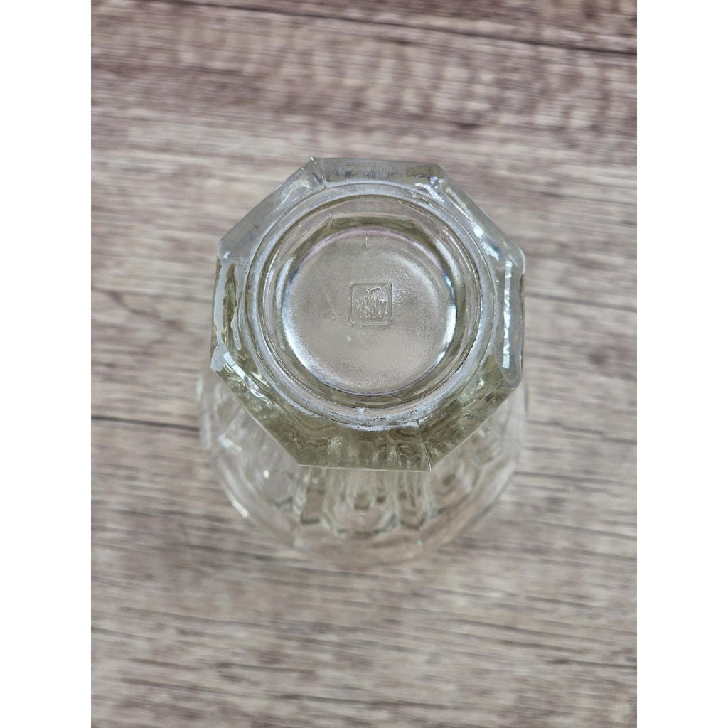 Vintage Crisa Paneled Glass Tumbler Clear Mid Century Drinkware 4 5/8"