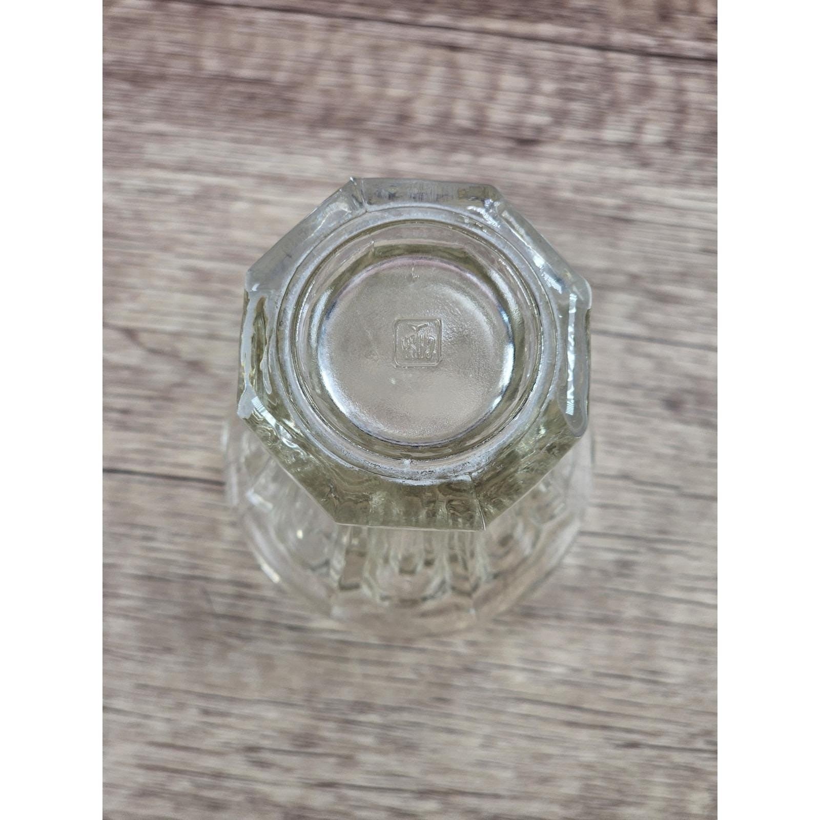 Vintage Crisa Paneled Glass Tumbler Clear Mid Century Drinkware 4 5/8"