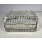 Vintage Crystal Trinket Box 1996 Small Square Jewelry Keepsake Box