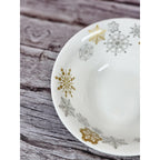 Vintage Holiday Christmas Cereal Bowl Snowflake Ceramic 6 Inch