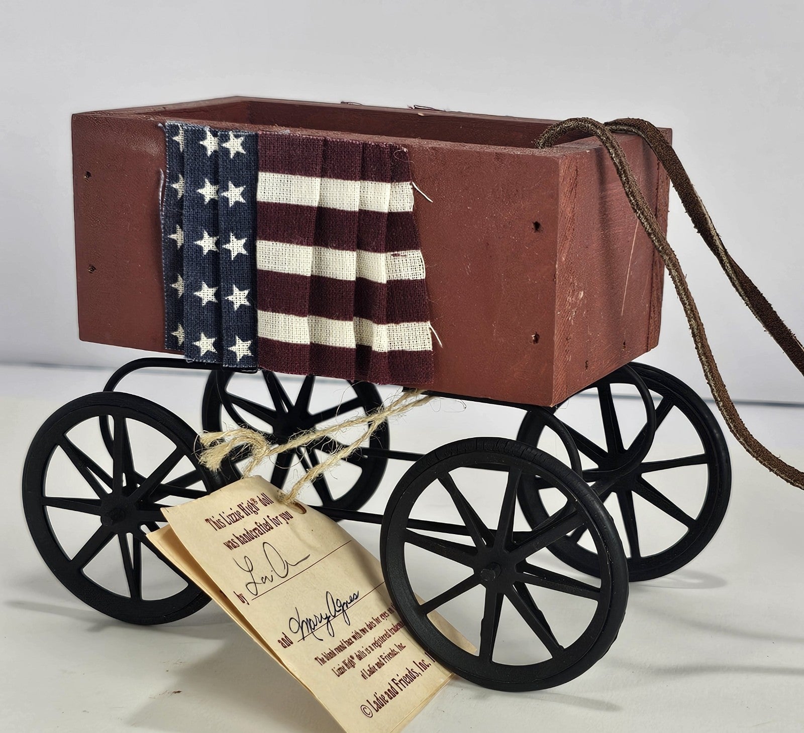 Lizzie High The Little Ones Doll Fourth of July Vintage Wagon and Dog set