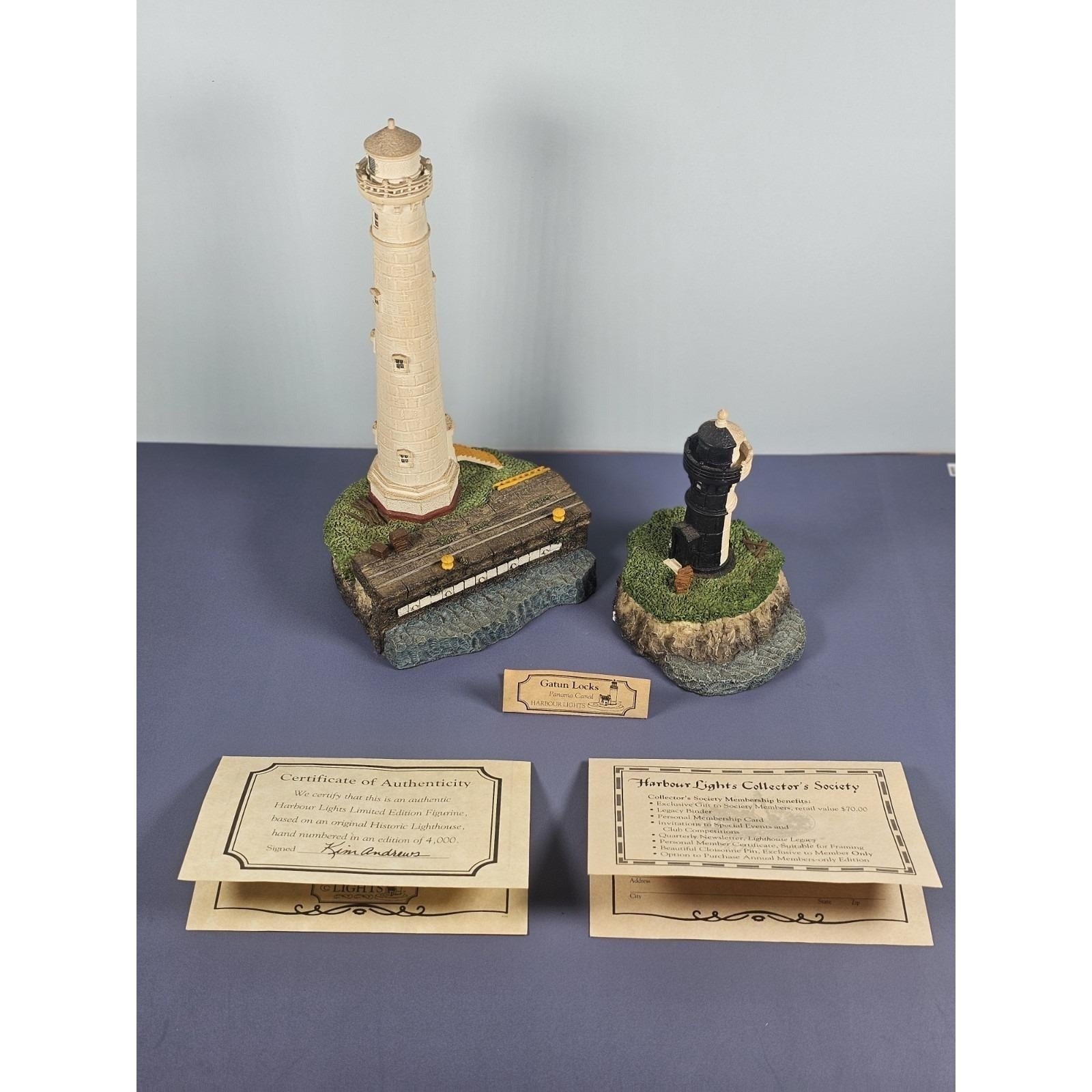 Harbour Lights Panama Canal Lighthouse Set of 2 Limited Edition