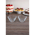 Set of 2 Clear Glass Dessert Bowls | Small Vintage Style Serving Cups 3x4