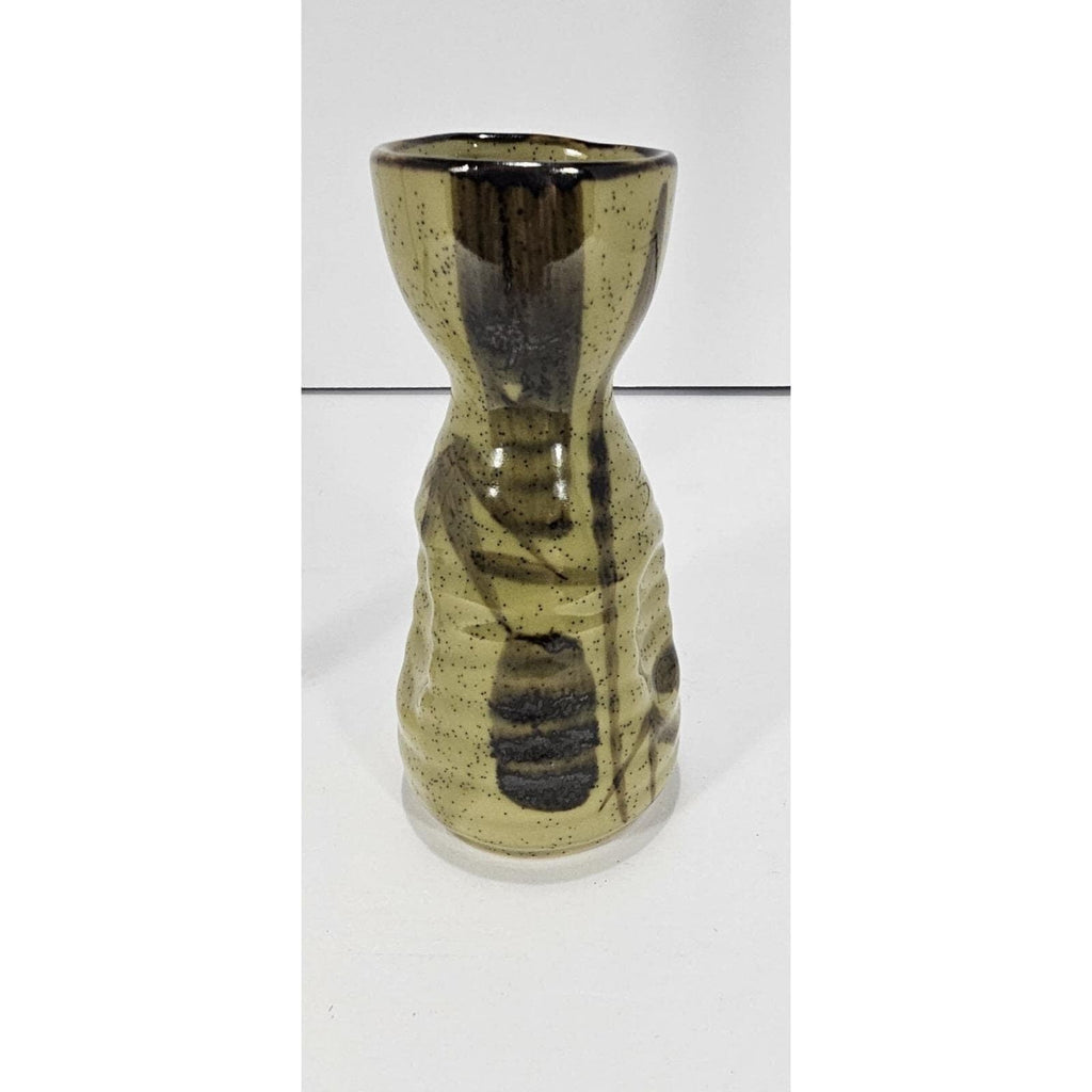 Handcrafted Stoneware Sake Pitcher Bamboo Motif Ceramic