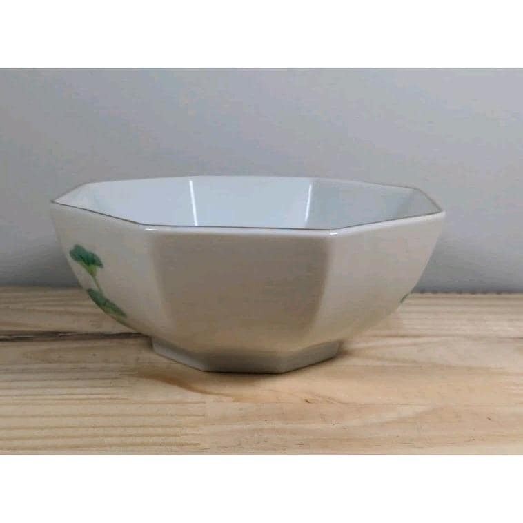 Vintage Otagiri Lotus Garden Octagonal Porcelain Bowl Japan