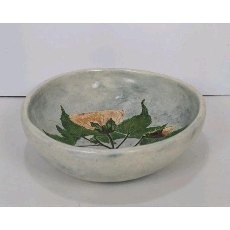 Salt Marsh Pottery Flowering Maple Wall Art Dish