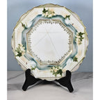 Vintage RS Prussia Octagonal Plate Hand Painted Swans Floral Germany READ