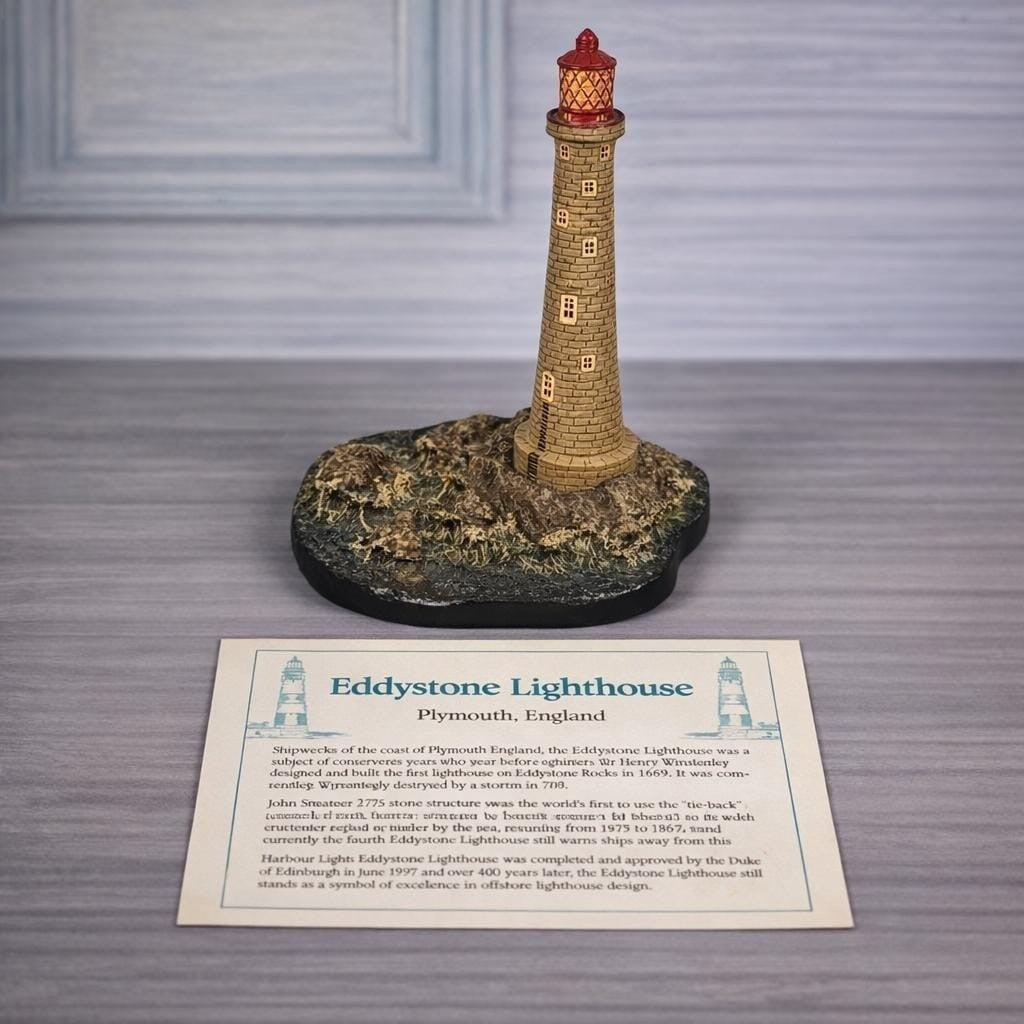 Danbury Mint Eddystone Lighthouse Figurine COA Maritime