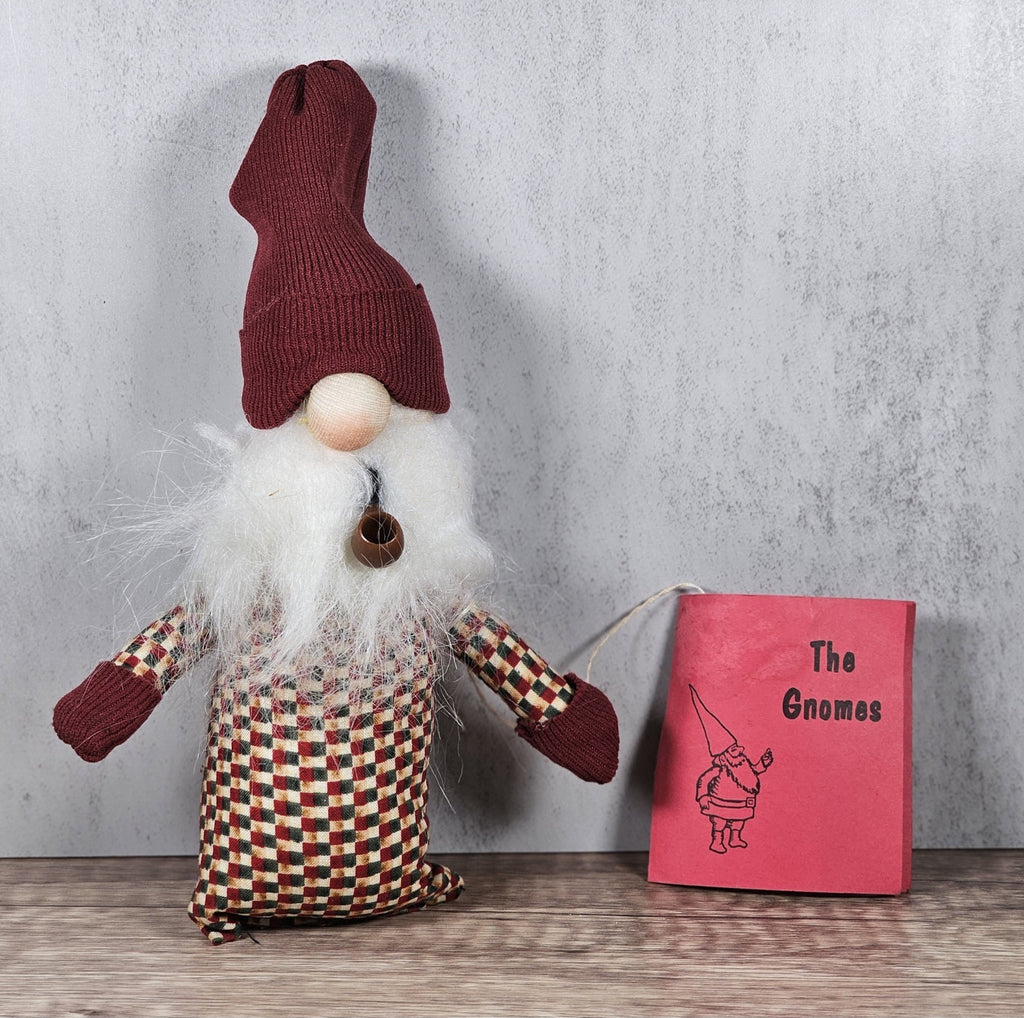 8 " Winter Gnome Shelf Sitter | Farmhouse Christmas Decor | Bendable Stocking