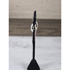 Vintage Boho Peace Sign Dangle Earrings Sterling Silver Hooks White Brown 1.5"