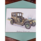 Vintage Panhard & Levassor 1912 Automobile Wall Plaque Teal 11.5 x 8