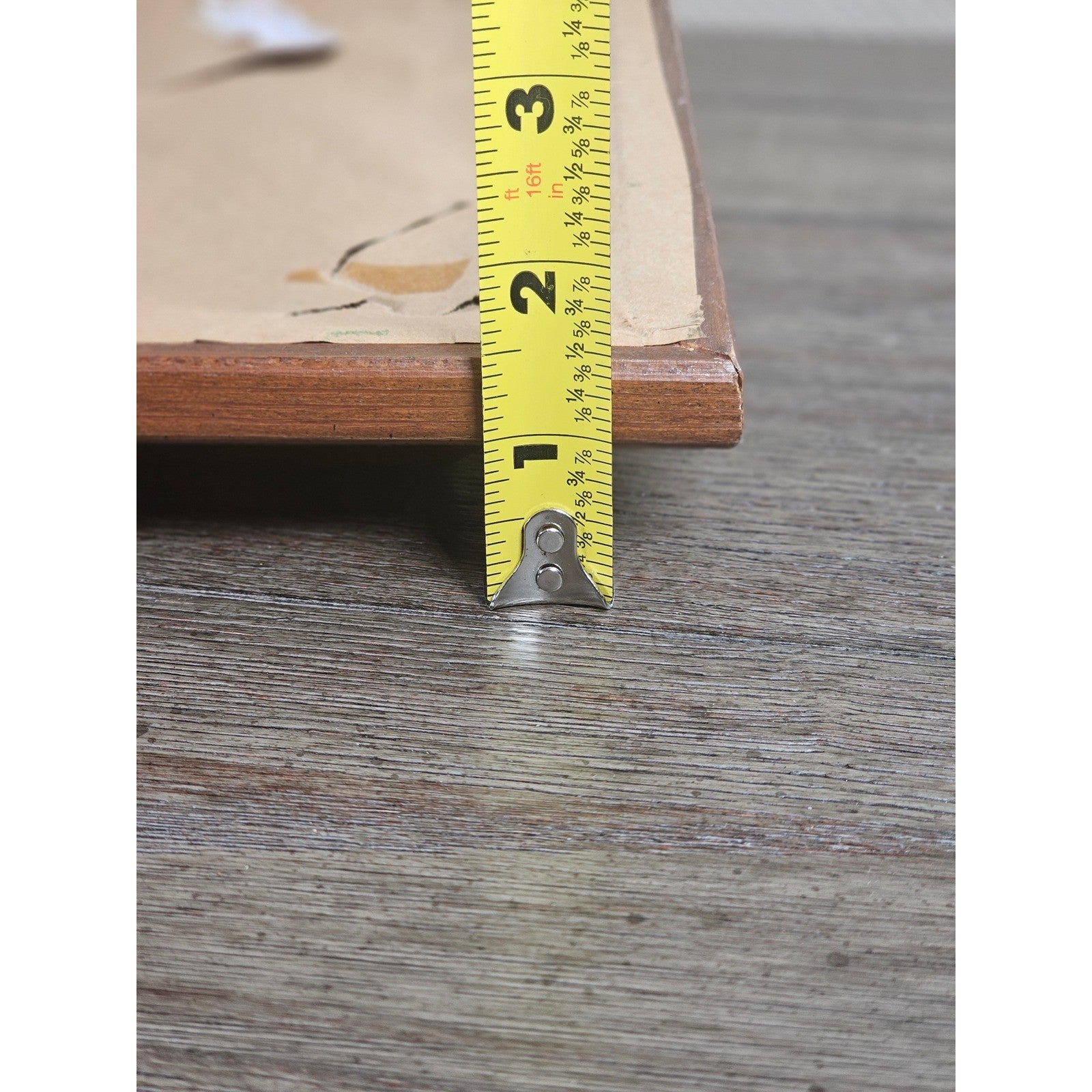 Vintage Framed Winter Landscape Print Signed, Rustic Wood Frame 14x13