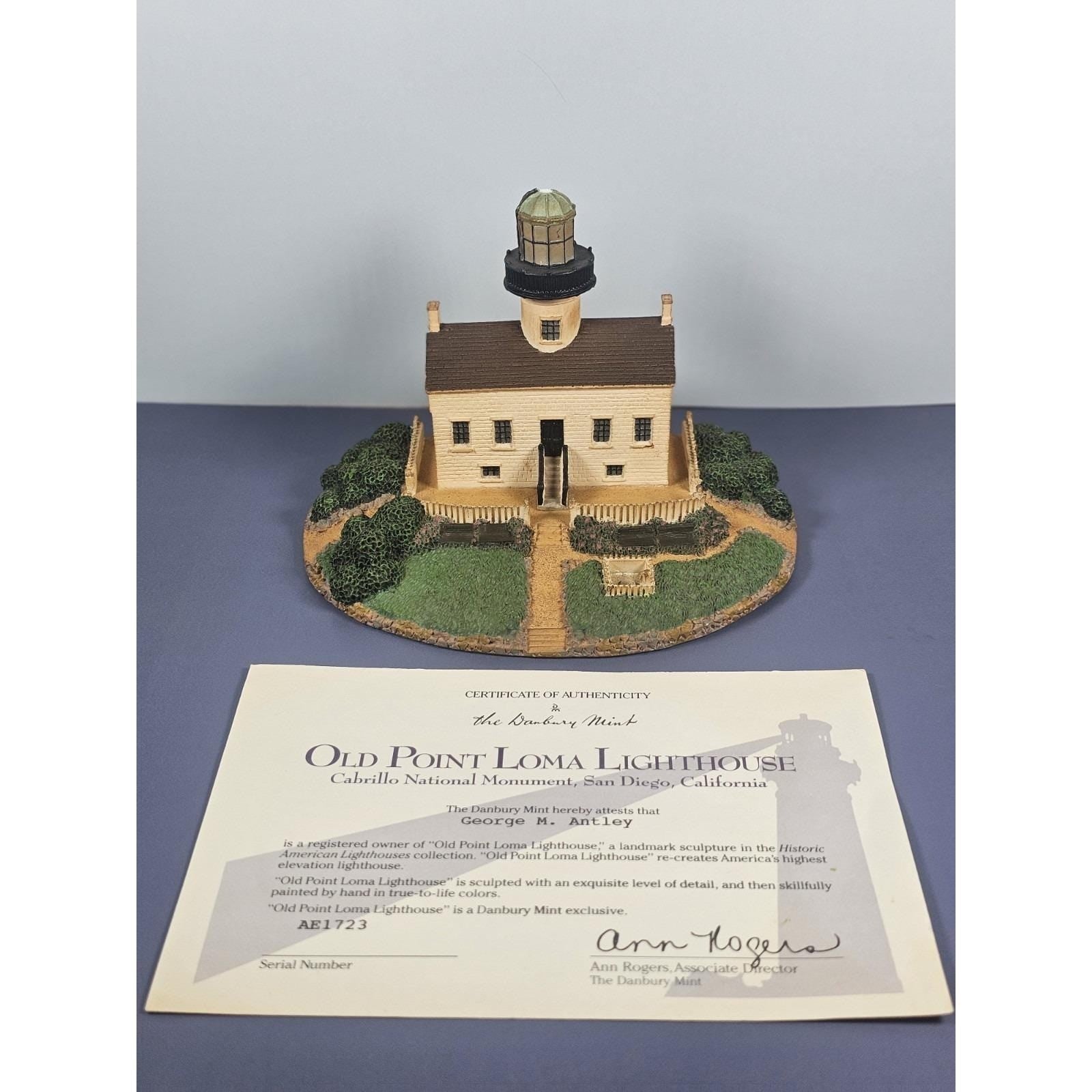 Vintage Danbury Mint Old Point Loma Lighthouse w/ COA