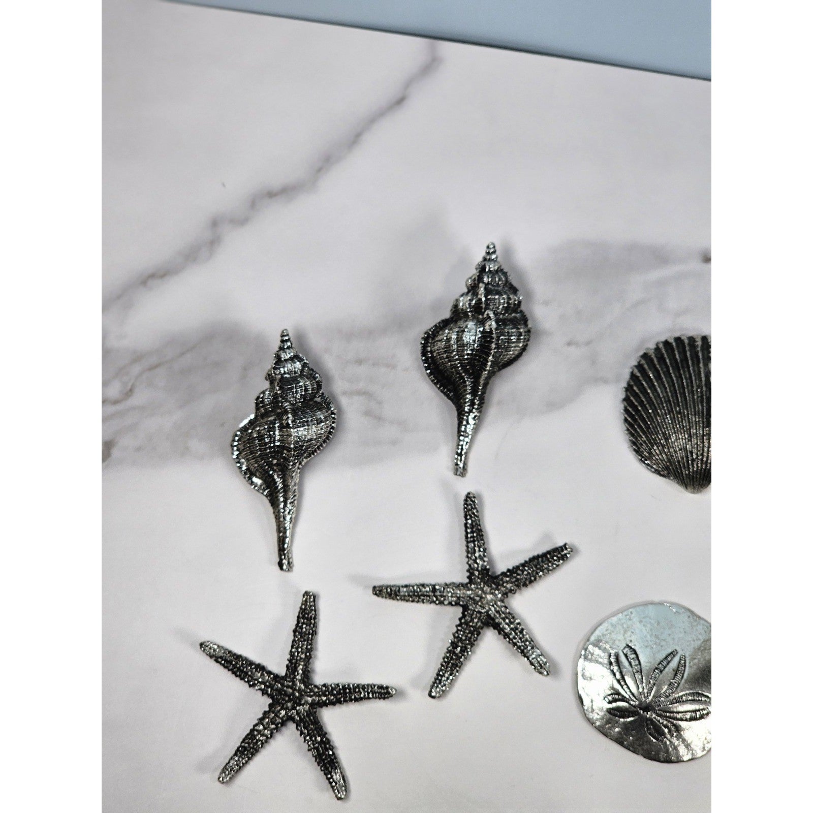 Set of 8 Sea Life Table Decor Sand Dollar Starfish Shell Coastal Decor