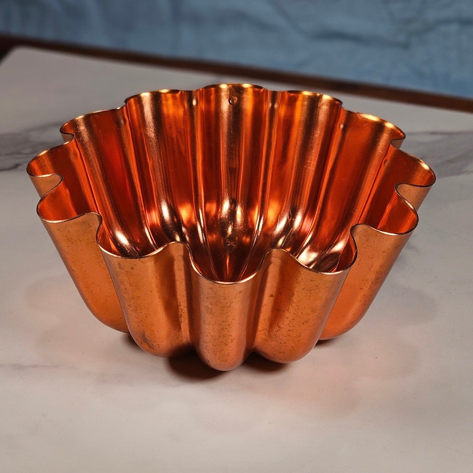 Vintage Copper Fluted Tart Pan Fluted Bowl Dessert Pan