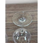 Vintage Clear Bowl Wine Glasses Set of 2 Stemware 8.5" Tall