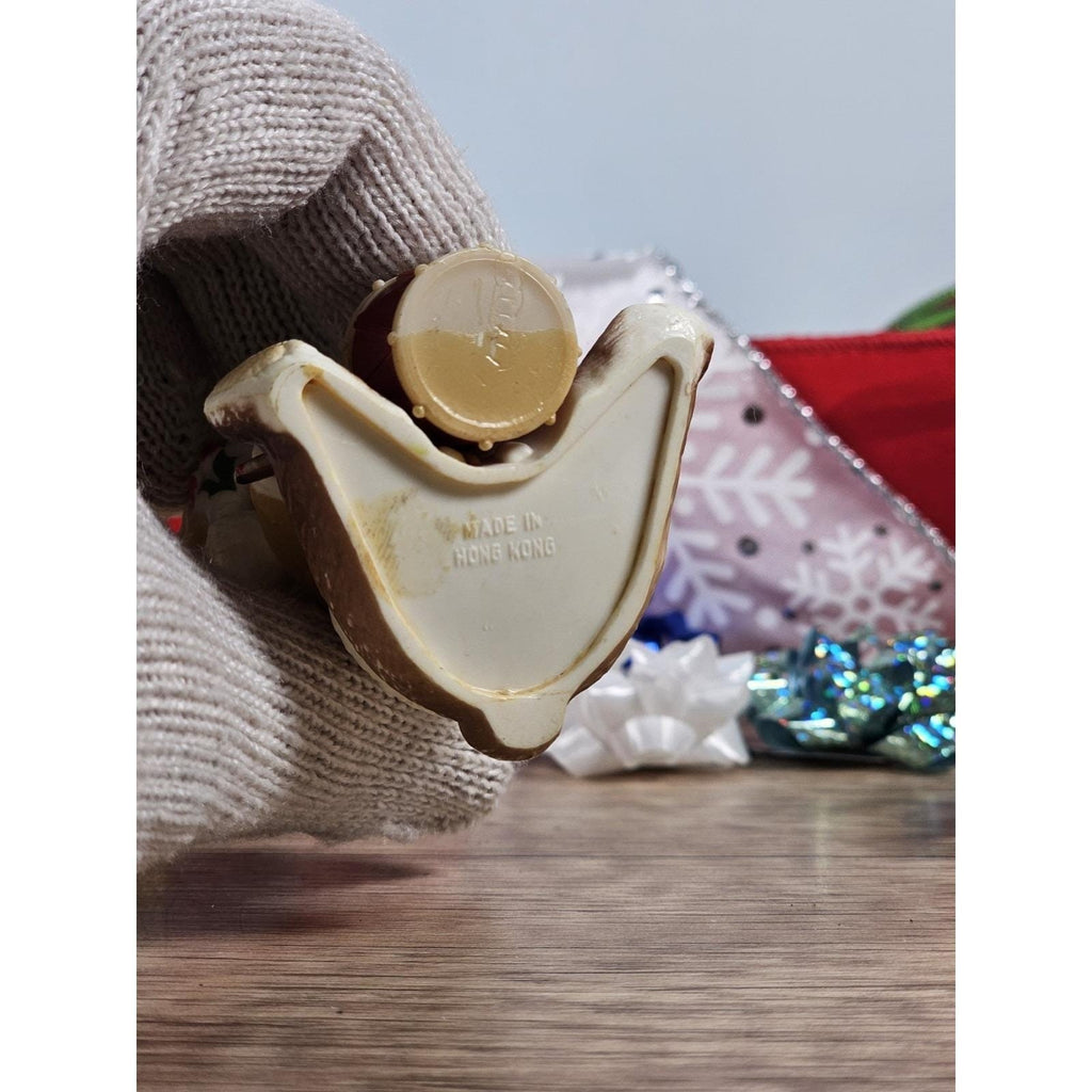 Vintage Teddy Bear Drum Ornament Hong Kong Yellow Coat