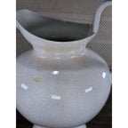 Vintage White Crackle Glaze Vase 12.5in Farmhouse Display