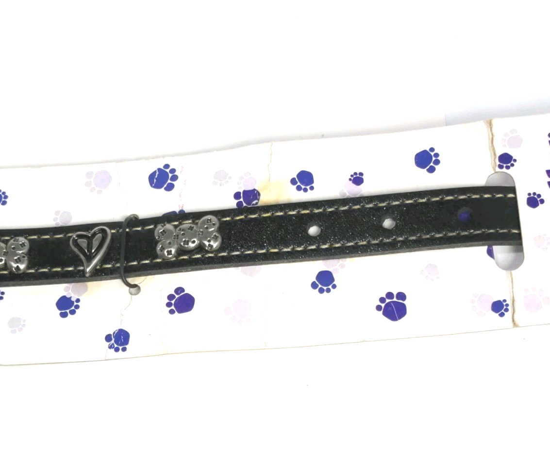 Hermitage Pottery Leather Dog Collar with Heart & Bow for Small Dogs – Vintage D