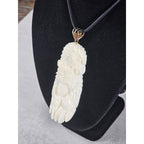 Vintage Carved Buffalo Lion Eagle Wolf Pendant Necklace