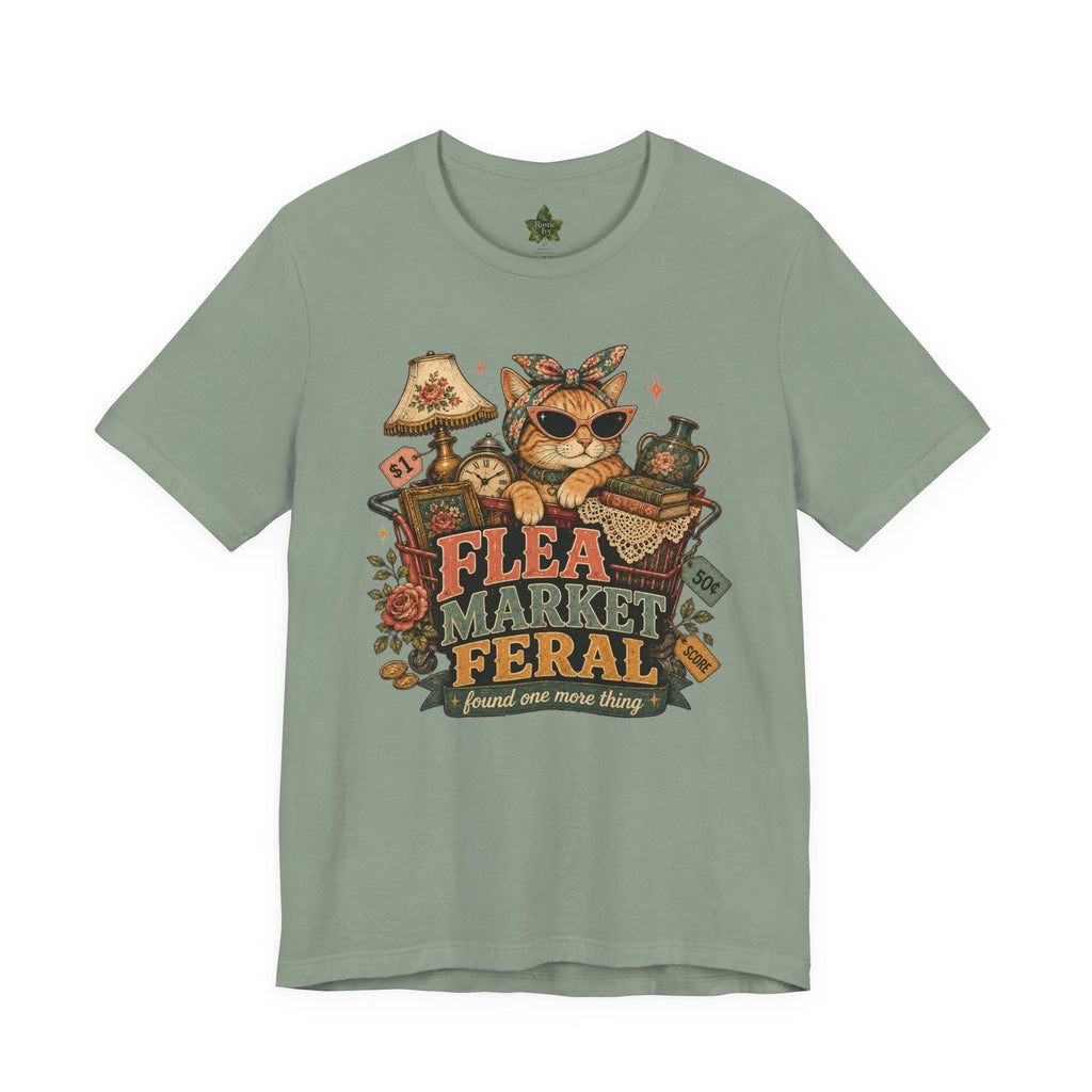Flea Market Feral Shirt, Thrift Lover Orange Cat Graphic Tee