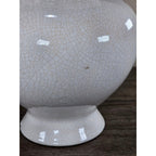 Vintage White Crackle Glaze Vase 12.5in Farmhouse Display