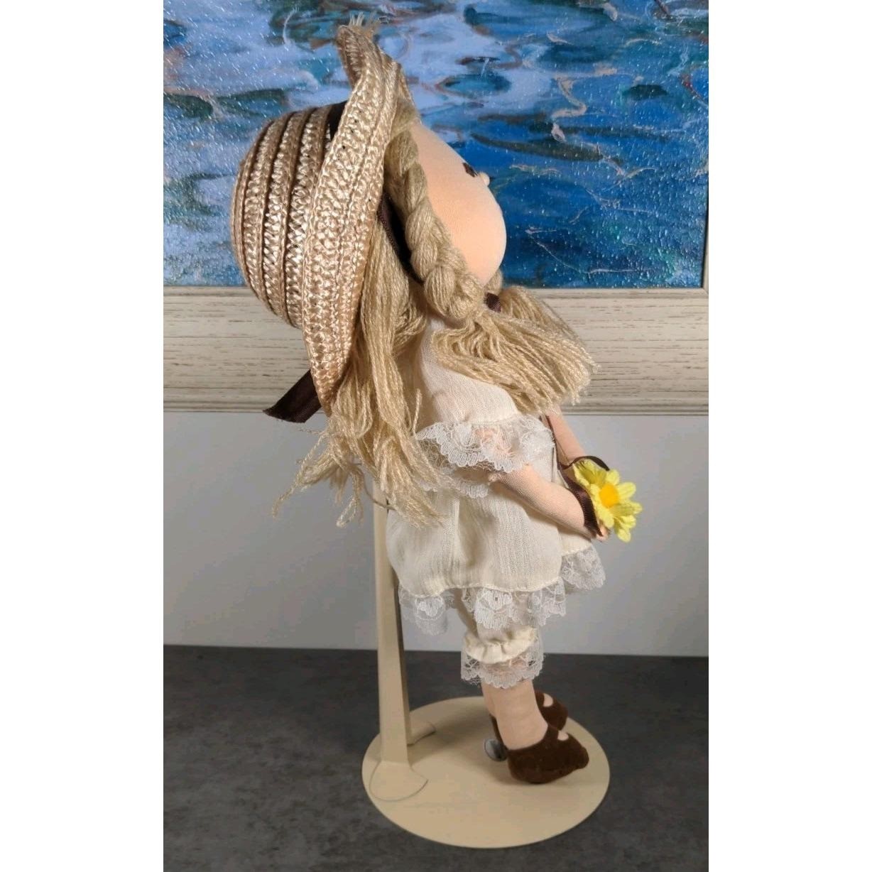 Vintage Applause Tessie Pepite Cloth Doll 1984 Straw Hat