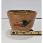 Vintage Chili Pottery Bowl Brown Green Glaze Rustic