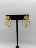 Gold Skeleton Hand Stud Earrings