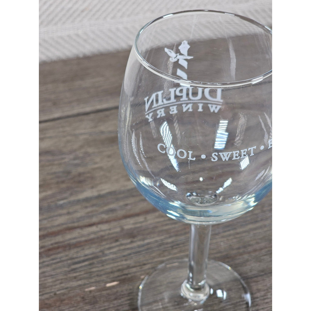 Duplin Winery Wine Glass 7" Tall Etched Stemmed Goblet