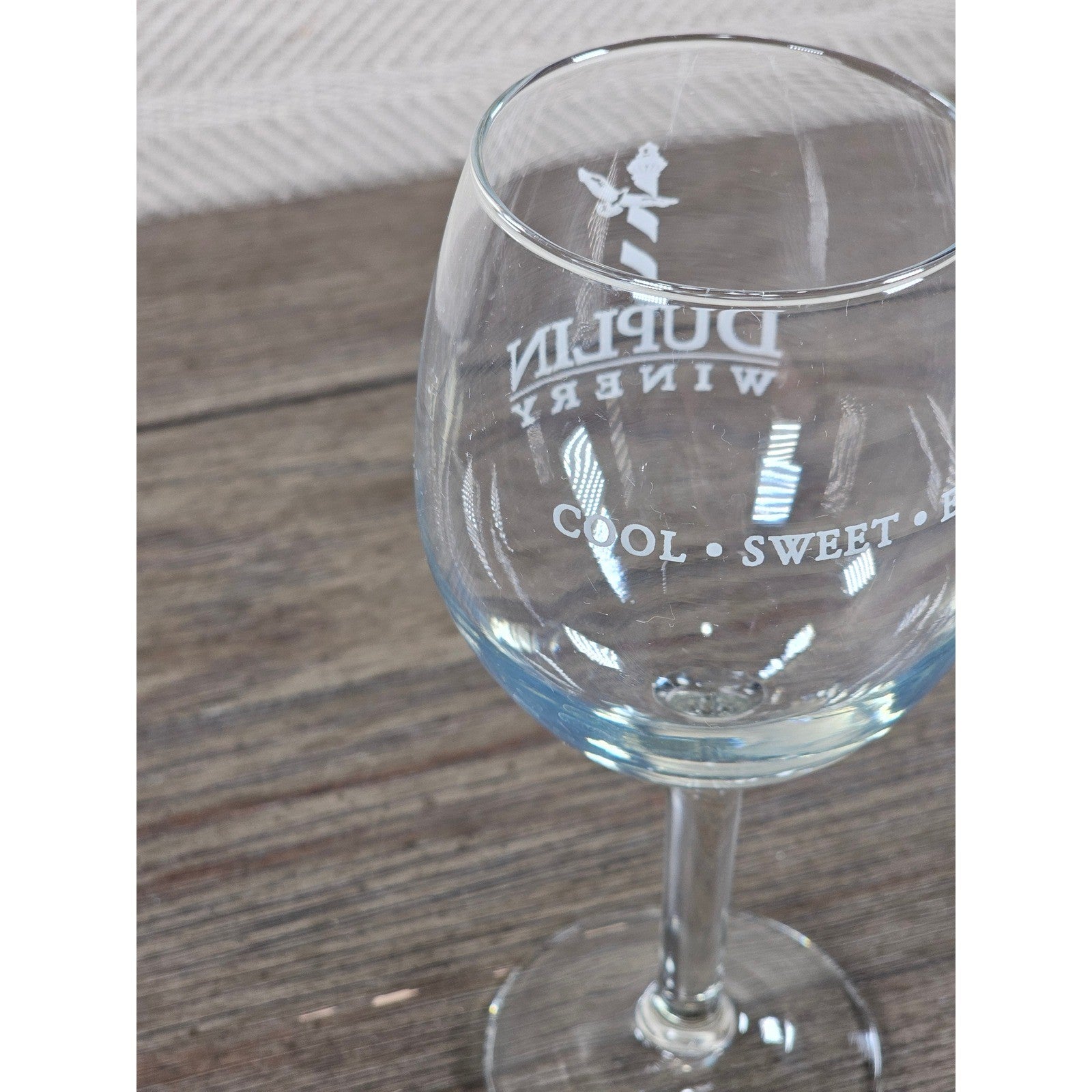 Duplin Winery Wine Glass 7" Tall Etched Stemmed Goblet