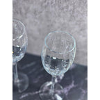 Vintage Crystal Fantasy Ribbed Water Goblets Set of 2 Glasses 7.5