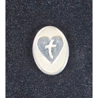 Vintage Father Memorial Pocket Token Faith Cross Heart Coin