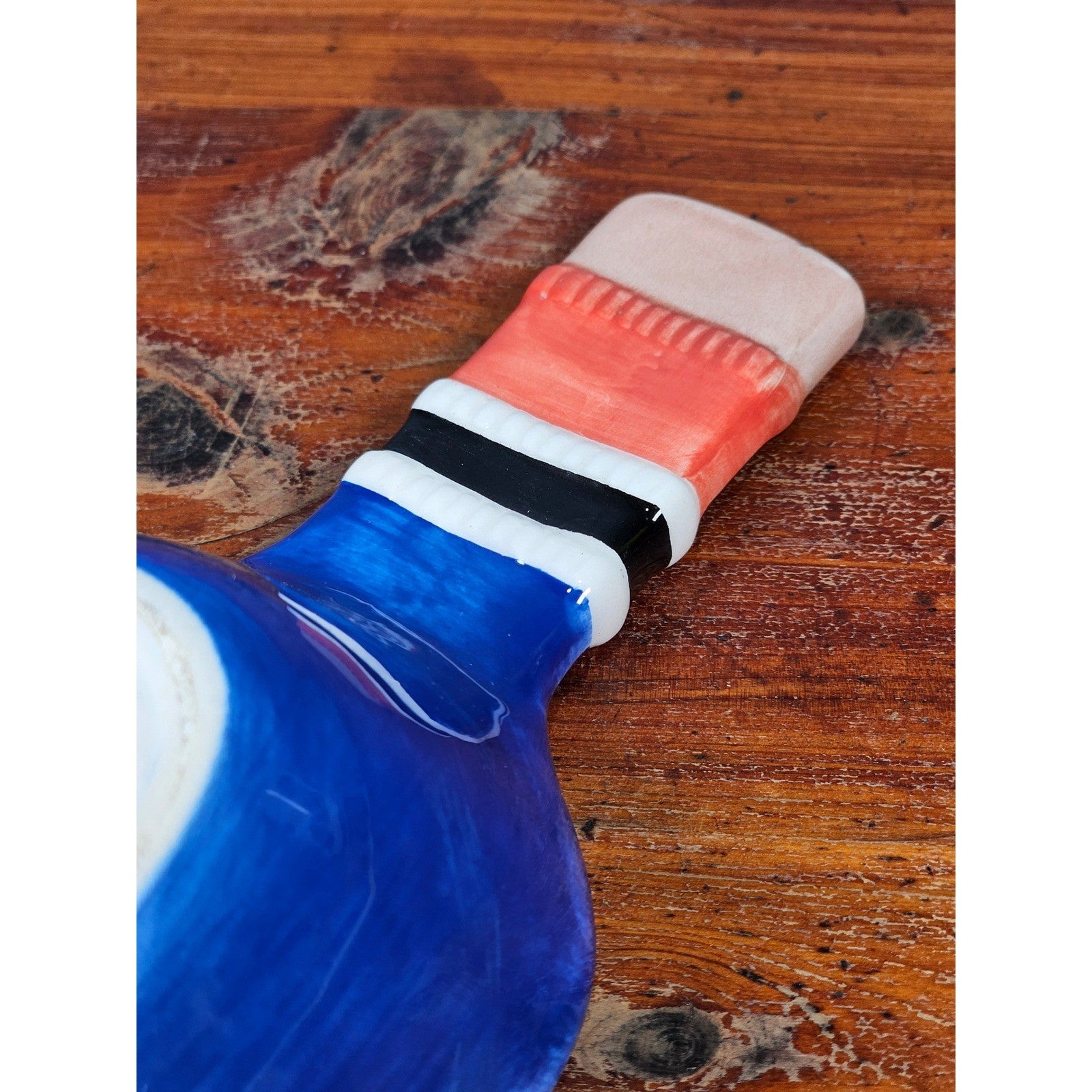 Blue Ceramic Wine Bottle Shaped Serving Dish with Chardonnay Scene NAPA VALLEY