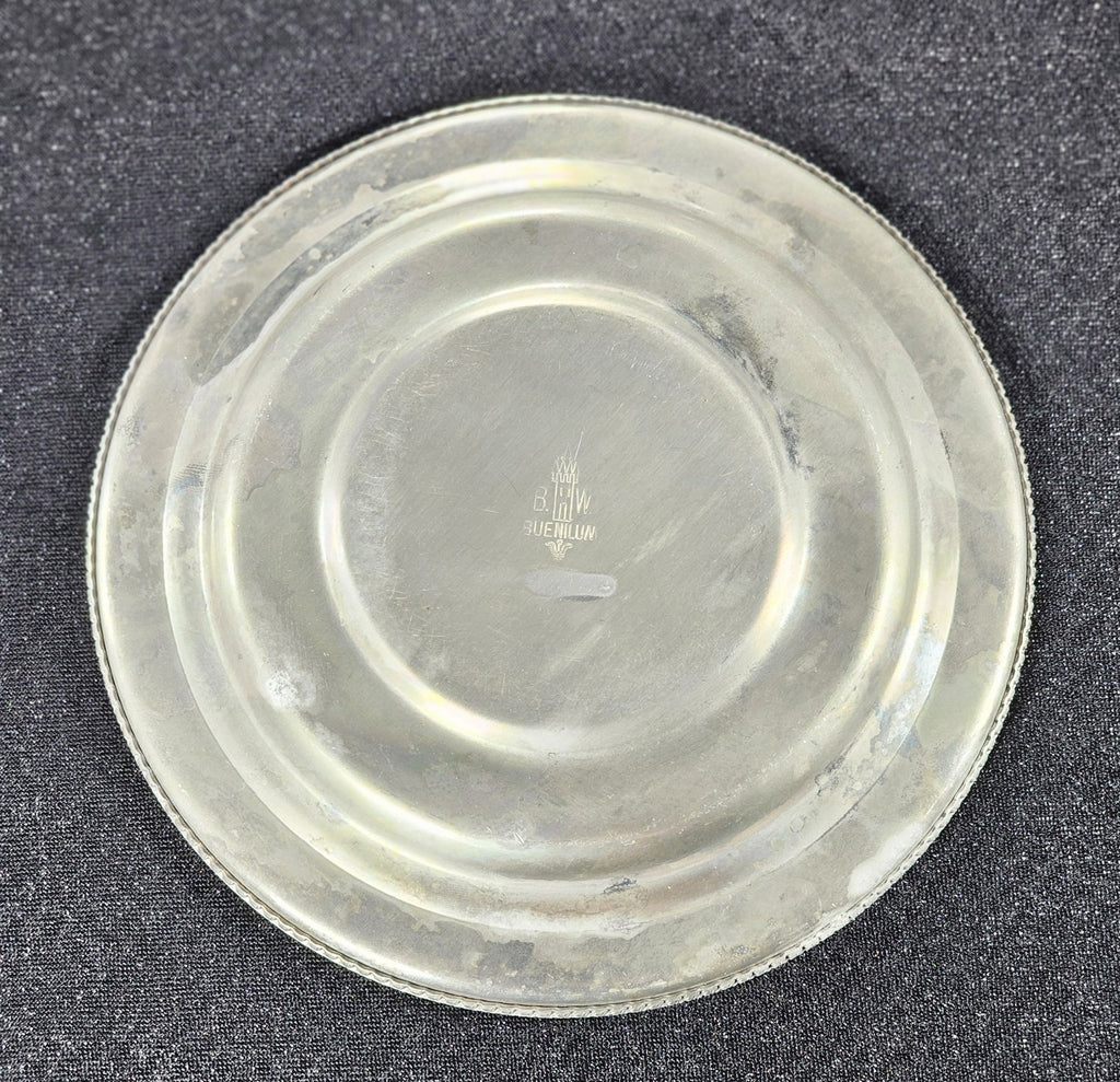 MCM Vintage BW Buenilum Hand Forged Hammered Aluminum Plate 6 1/2" Collectible