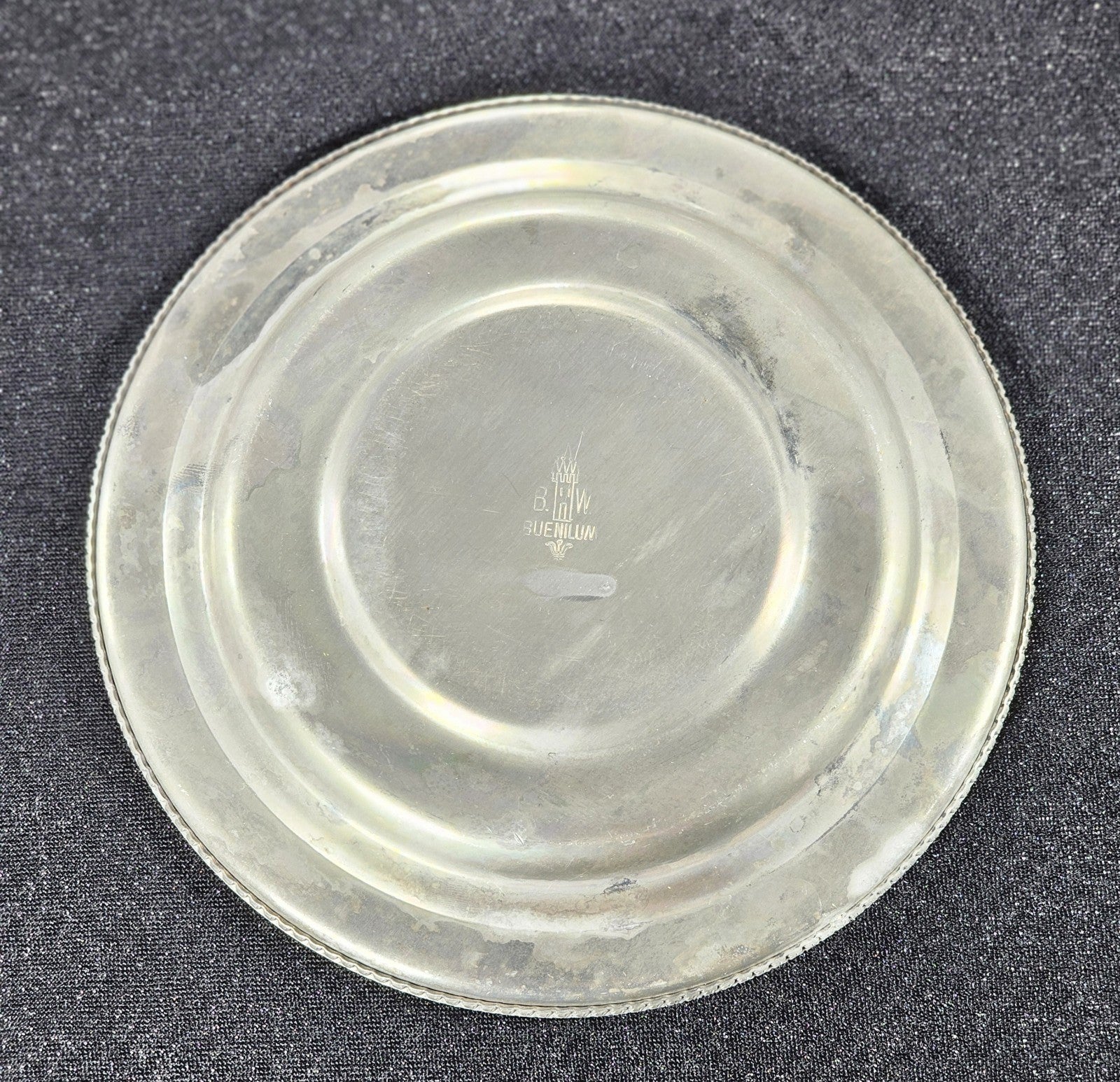 MCM Vintage BW Buenilum Hand Forged Hammered Aluminum Plate 6 1/2" Collectible