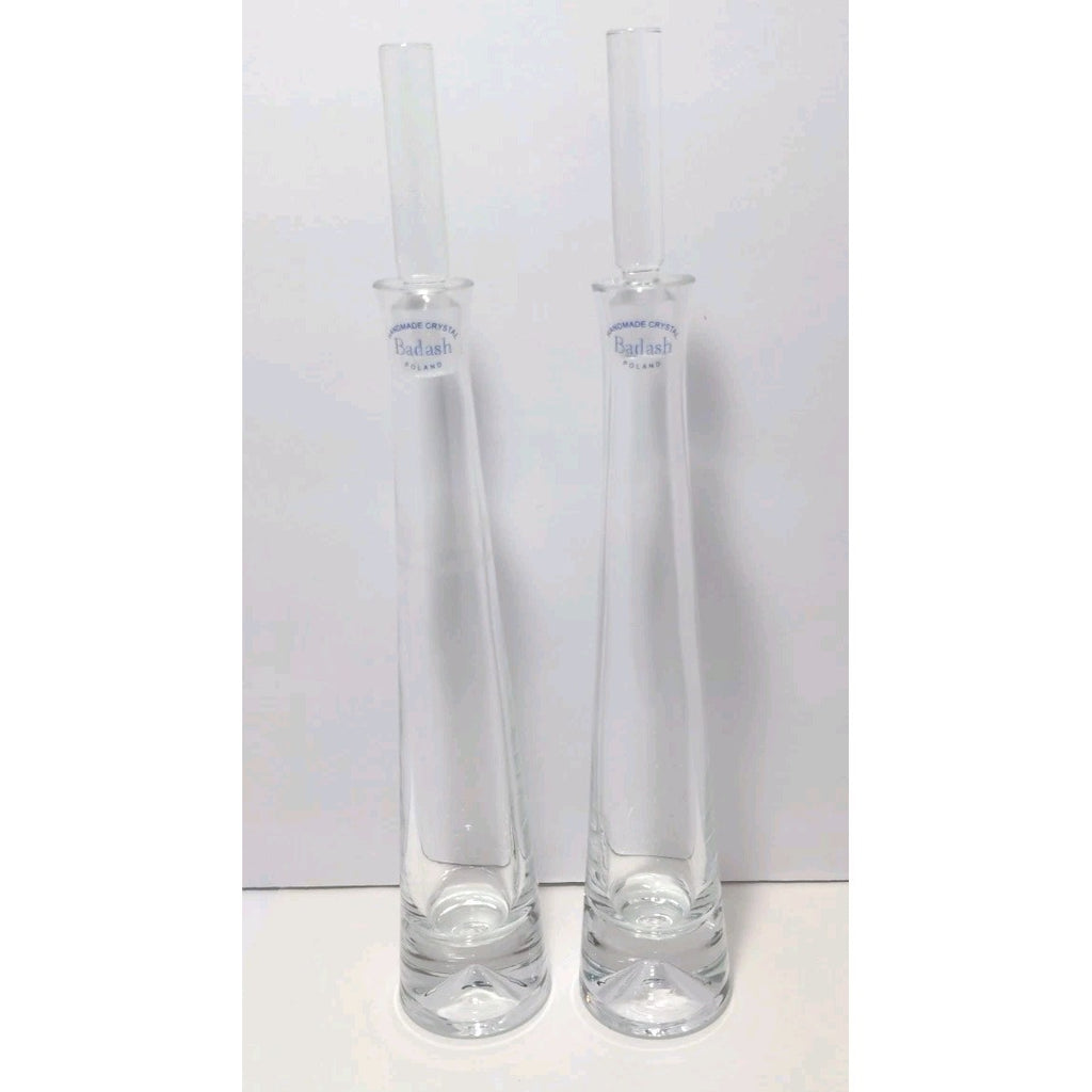 Vintage Badash Crystal Decanter Set of 2 14 3/8″ Handmade Poland