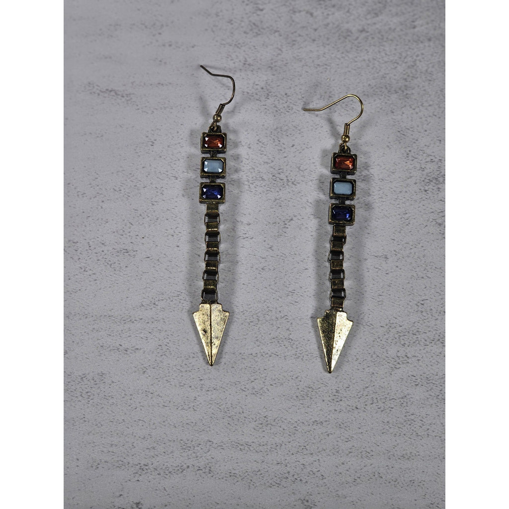 Vintage Arrow Dangle Earrings Red White Blue Boho Drop Jewelry