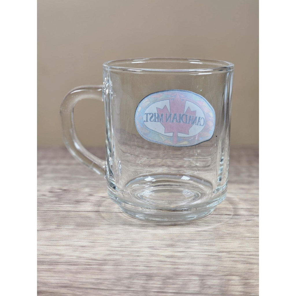 Vintage Canadian Mist Glass Mug Maple Leaf Whiskey Barware