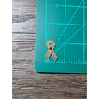 Vintage Pink Ribbon Enamel Pin Gold Tone 1 Inch Awareness Brooch