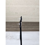 Vintage Rhinestone F Stud Earrings Silver Tone Initial Letter Posts