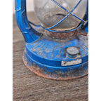 Vintage Dietz Air Pilot Lantern Blue Kerosene Oil Lamp 13.5" Tall