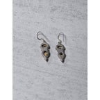 Vintage 925 Sterling Silver Citrine Drop Earrings Teardrop Dangle