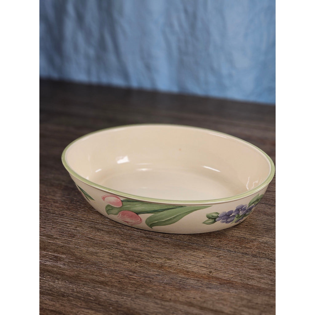 Vintage Pfaltzgraff Floral Oval Baking Dish Oven Microwave Safe USA